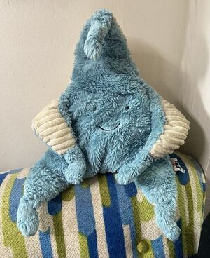 Jellycat Blue "Skye Starfish" Plush Stuffed Animal Soft Floppy Starfish W/ Smile